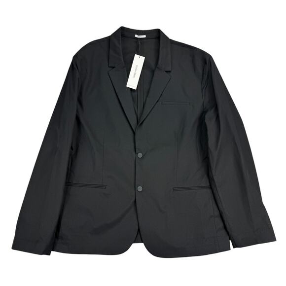 Calvin Klein Mens Athletic Slim Fit Stretch Snap Button Blazer Black 2XL - Picture 1 of 6